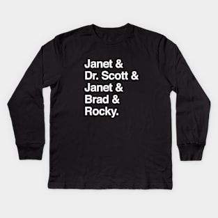 The Rocky Horror - Janet & Dr. Scott & Janet & Brad & Rocky Kids Long Sleeve T-Shirt